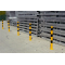 Barrier post | steel tube  76 x 2,6 mm | yellow / black | stationary, for casting in concretewith ground anchor | without eyelet